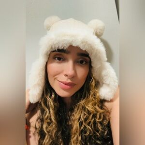 Teddy bear hat fluffy furry